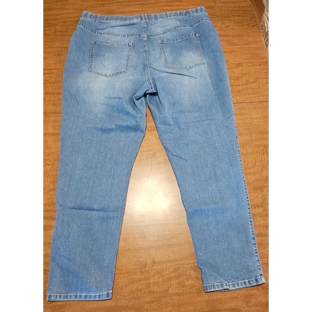 Women's Lane Bryant Distressed Jeans Blue sz 26 Plus Size Stretch Waist WJ3